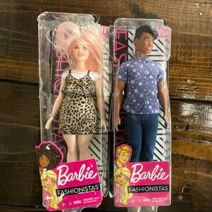 Lot of 2 Barbie Fashionistas Dolls 2018 IOP Doll #114 and #109